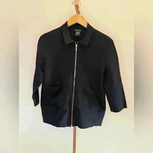 Ann Taylor Factory Women's Black Cardigan Jacket Size S Zip With Pockets